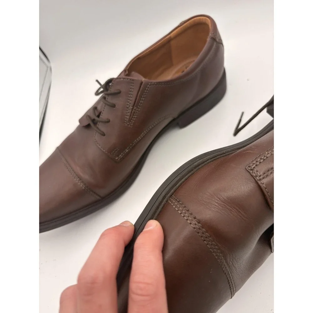 Clarks Shoes Mens Size 12 Brown Leather Cap Toe Oxford Dress Comfort Collection